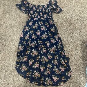 Women As U Wish Pink and White High-Low Ruffled Sundress NWOT